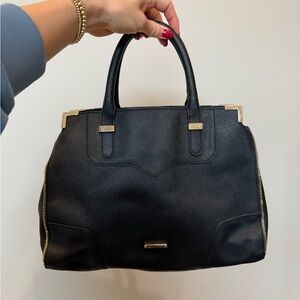 Rebecca Minkoff Black Satchel with Gold Accents